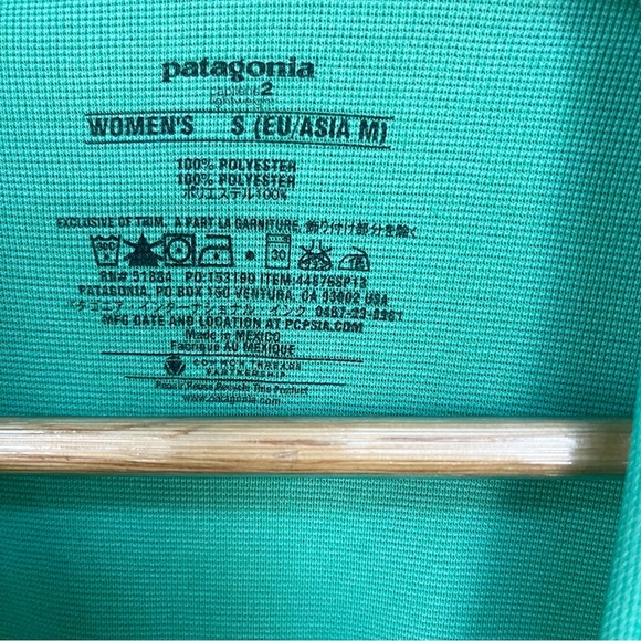 Women's Patagonia Teal Sea Green Active Performance Short Sleeve Top - Picture 6 of 8